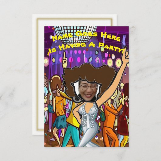 カスタマイズ可能なフォトディスコパーティの招待状 招待状 (正面/裏面)