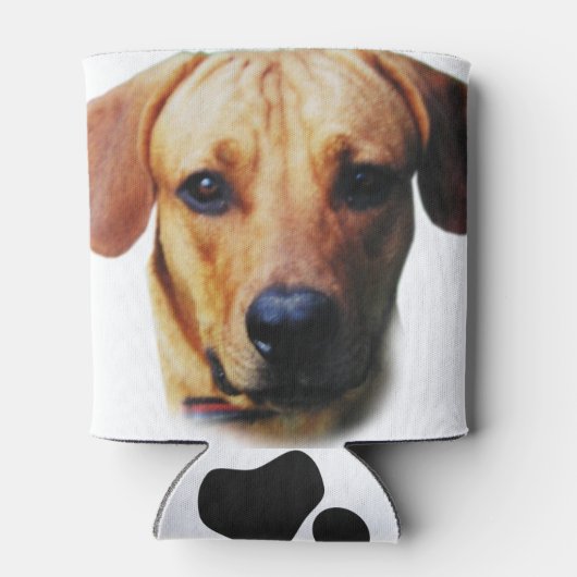 カスタマイズ可能なフォトドッグ顔スタッビーホルダー 缶クーラー (裏面)