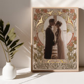 カスタマイズ可能なフォトフォイルポスターアールヌーボー結婚ズ 箔ポスター