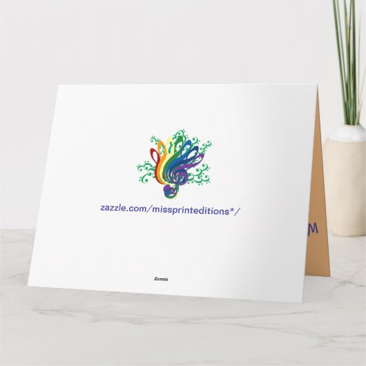 カスタマイズ可能なフォトフレームファンの花瓶 カード (裏面)