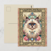 カスタマイズ可能なフォトポストカードラグドール猫ヴィンテージ ポストカード (正面/裏面)