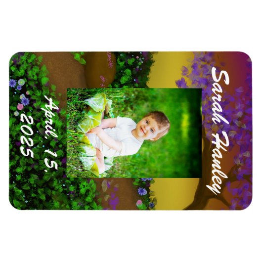 カスタマイズ可能なフォトマグネット、魔法フォレスト マグネット (横)