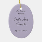 カスタマイズ可能なフォトメモリアル/思い出 セラミックオーナメント (裏面)