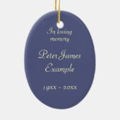 カスタマイズ可能なフォトメモリアル/思い出 セラミックオーナメント (裏面)