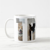 カスタマイズ可能なフォトレターフレーム'TRIBE'の愛 コーヒーマグカップ (左)