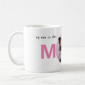 カスタマイズ可能なフォトワール最高のドのMom Pink コーヒーマグカップ (左)