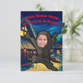 カスタマイズ可能なフォト忍者パーティの招待状 招待状 (スタンド正面)