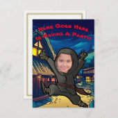 カスタマイズ可能なフォト忍者パーティの招待状 招待状 (正面/裏面)