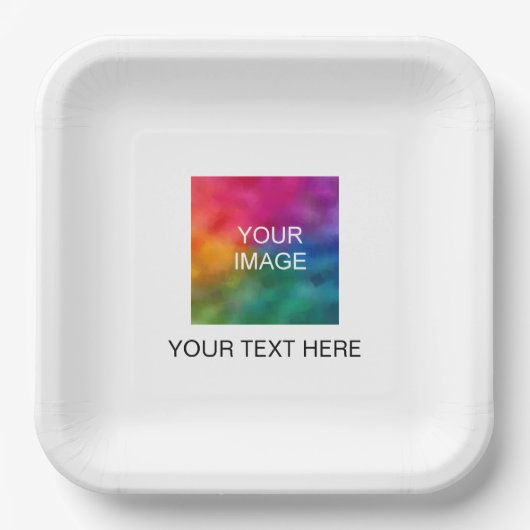 カスタマイズ可能なフォト文字イベントパーティーベビーシャワー ペーパープレート (正面)