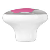 カスタマイズ可能なフットボールのサッカーボールのピンクおよび白 セラミックノブ (側面)