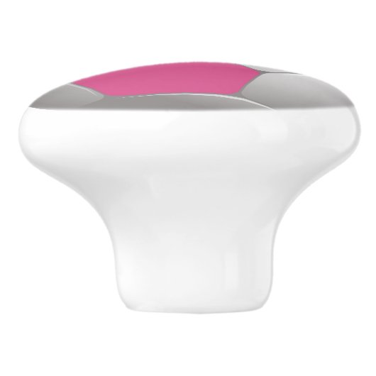 カスタマイズ可能なフットボールのサッカーボールのピンクおよび白 セラミックノブ (側面)