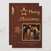 カスタマイズ可能なフラットメリークリスマスホリデーカード シーズンカード (正面/裏面)