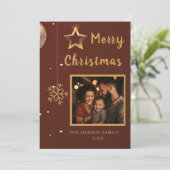 カスタマイズ可能なフラットメリークリスマスホリデーカード シーズンカード (スタンド正面)