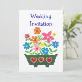 カスタマイズ可能なフラワーパワー結婚式招待状 招待状 (スタンド正面)