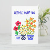 カスタマイズ可能なフラワーパワー結婚式招待状 招待状 (スタンド正面)