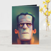 カスタマイズ可能なフランケンシュタインの怪物カード カード (黄色い花)