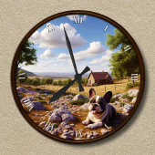 カスタマイズ可能なフランスのハッピブルドッグ時計 ラウンド壁時計