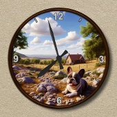 カスタマイズ可能なフランスのハッピブルドッグ時計 ラウンド壁時計