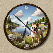 カスタマイズ可能なフランスのハッピブルドッグ時計 ラウンド壁時計