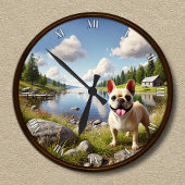 カスタマイズ可能なフランスのハッピブルドッグ時計 ラウンド壁時計