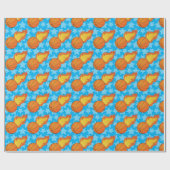 カスタマイズ可能なフレーミングバスケットボール ラッピングペーパー (フラット)