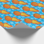 カスタマイズ可能なフレーミングバスケットボール ラッピングペーパー (角)