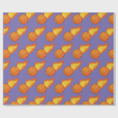 カスタマイズ可能なフレーミングバスケットボール ラッピングペーパー (フラット)