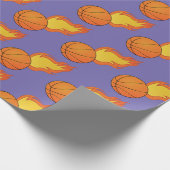 カスタマイズ可能なフレーミングバスケットボール ラッピングペーパー (角)