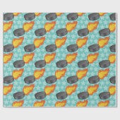 カスタマイズ可能なフレーミングホッケーパック ラッピングペーパー (フラット)