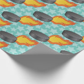 カスタマイズ可能なフレーミングホッケーパック ラッピングペーパー (角)