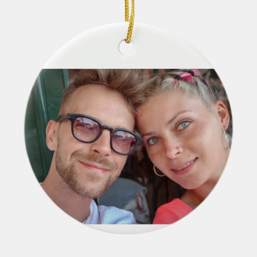 カスタマイズ可能なフレームオーナメントファミリメモリ セラミックオーナメント (正面)