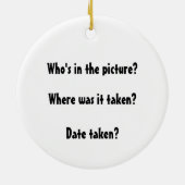 カスタマイズ可能なフレームオーナメントファミリメモリ セラミックオーナメント (裏面)