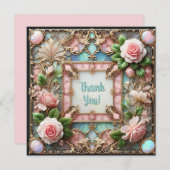 カスタマイズ可能なフレームバラありがとう割引カード シーズンカード (正面/裏面)