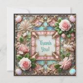 カスタマイズ可能なフレームバラありがとう割引カード シーズンカード (正面)