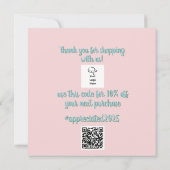 カスタマイズ可能なフレームバラありがとう割引カード シーズンカード (裏面)