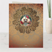 カスタマイズ可能なフレーム誕生日カードプードル カード (裏面)