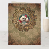 カスタマイズ可能なフレーム誕生日カードプードル カード (裏面)