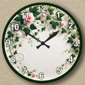 カスタマイズ可能なフローラアイビーデザイン ラウンド壁時計