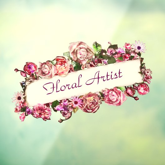 カスタマイズ可能なフローラアーティストヴィンテージ花屋 ウィンドウサイン (シート3)