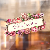 カスタマイズ可能なフローラアーティストヴィンテージ花屋 ウィンドウサイン (シート2)