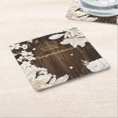 カスタマイズ可能なフローライベント スクエアペーパーコースター (アングル)