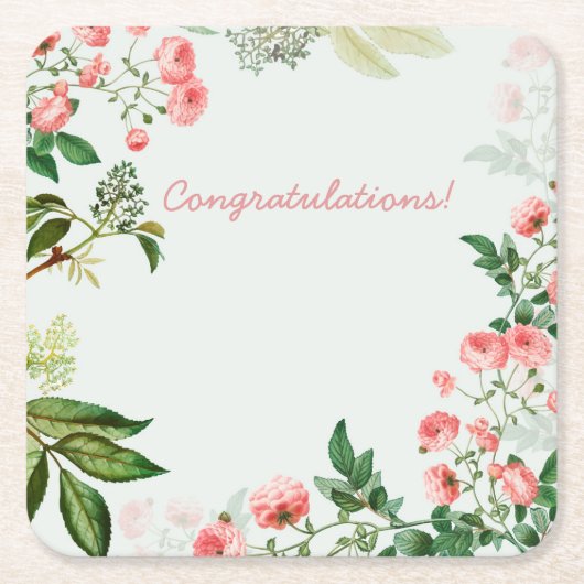 カスタマイズ可能なフローライベント スクエアペーパーコースター (正面)