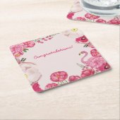 カスタマイズ可能なフローライベント スクエアペーパーコースター (アングル)