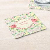 カスタマイズ可能なフローライベント スクエアペーパーコースター (アングル)