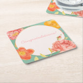 カスタマイズ可能なフローライベント スクエアペーパーコースター (アングル)