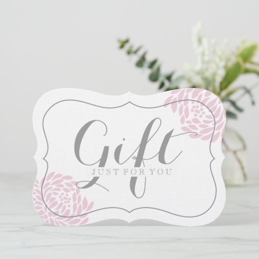 カスタマイズ可能なフローラギフト証明書 (スタンド正面)