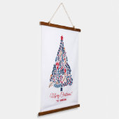 カスタマイズ可能なフローラクリスマスツリー 吊り下げ型タペストリー (傾斜あり)