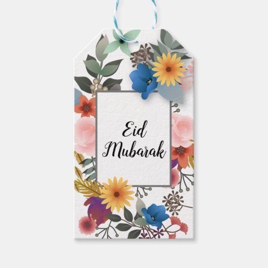 カスタマイズ可能なフローラデザインラベル ギフトタグ (正面)