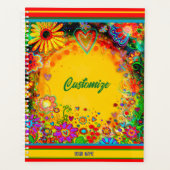 カスタマイズ可能なフローラハート名かわいらし黄色 プランナー手帳 (正面)