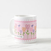 カスタマイズ可能なフローラハート母の日 コーヒーマグカップ (正面左)